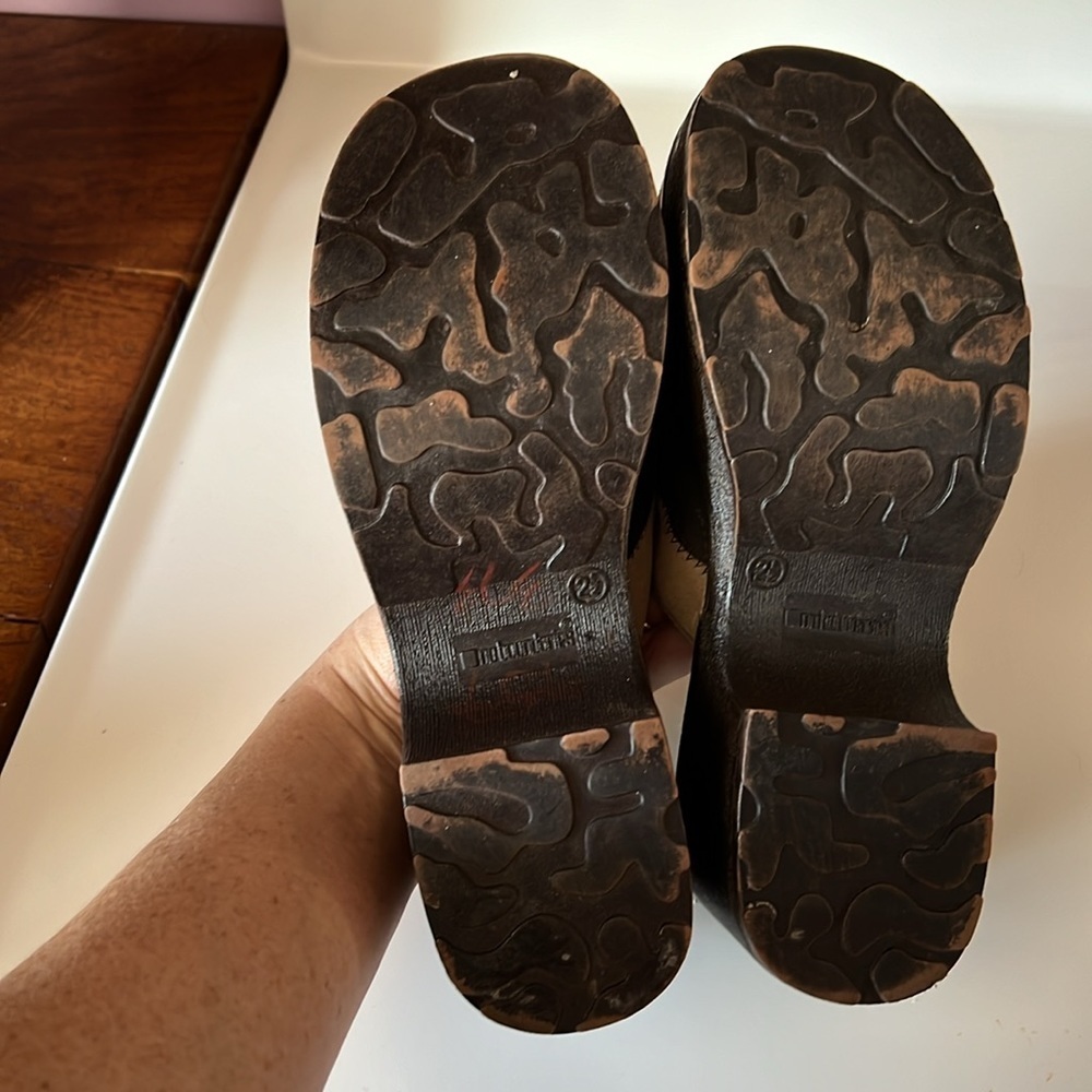 Vintage Y2K No Boundaries Suede Patch Mules. Brown Earth Tones Hippie 2.5 Youth - Picture 3 of 8